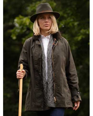 Victoria Ladies Wax Jacket Verde Oliva