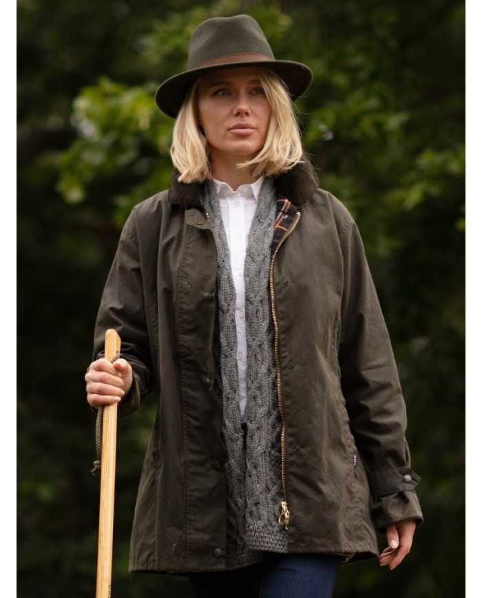 Victoria Ladies Wax Jacket Verde Oliva