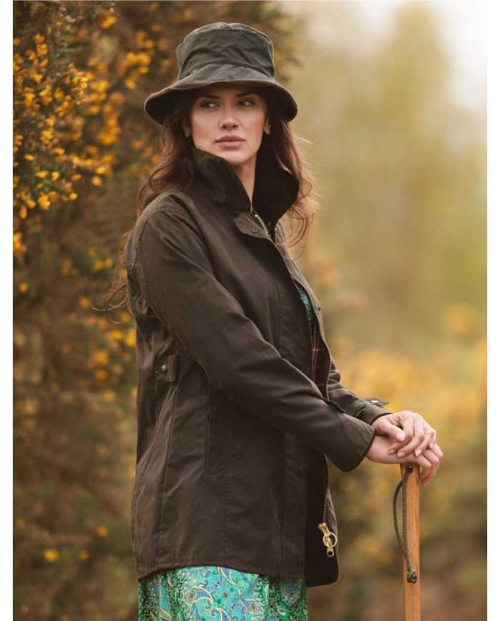 Victoria Ladies Wax Jacket Verde Oliva