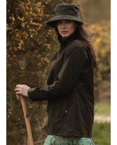 Victoria Ladies Wax Jacket Verde Oliva