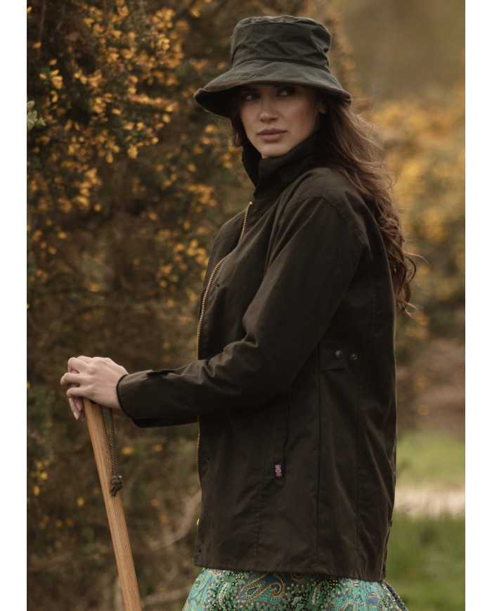 Victoria Ladies Wax Jacket Verde Oliva