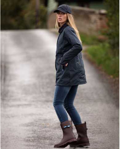 Victoria Ladies Wax Jacket Azul Marino