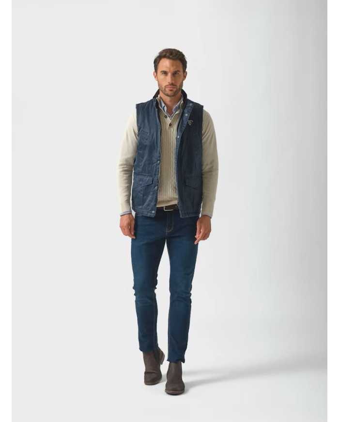 Chaleco efecto Wax Azul Marino