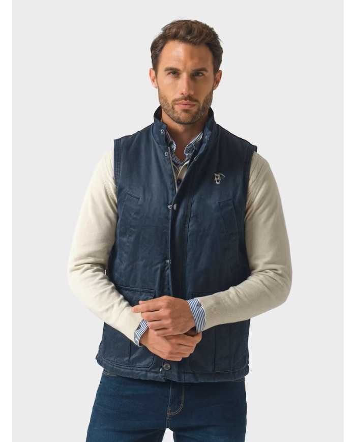 Chaleco efecto Wax Azul Marino