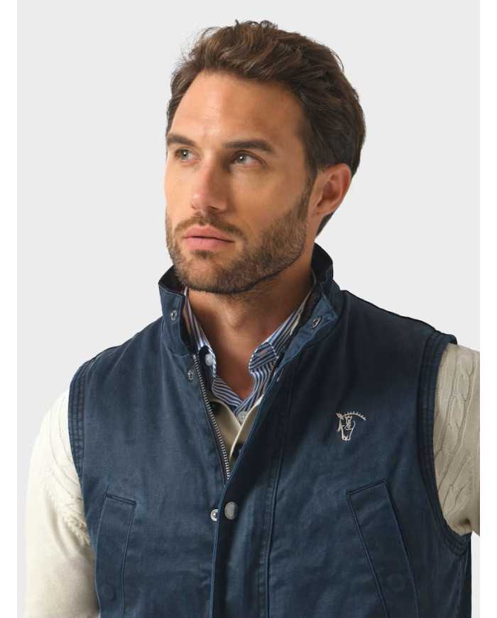 Chaleco efecto Wax Azul Marino