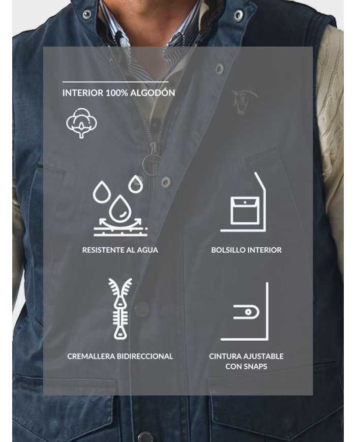 Chaleco efecto Wax Azul Marino