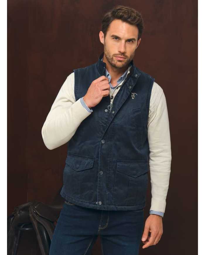 Chaleco efecto Wax Azul Marino