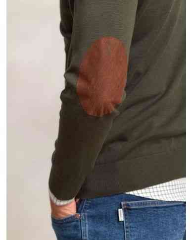 Jersey con Coderas Verde Caza cuello en v