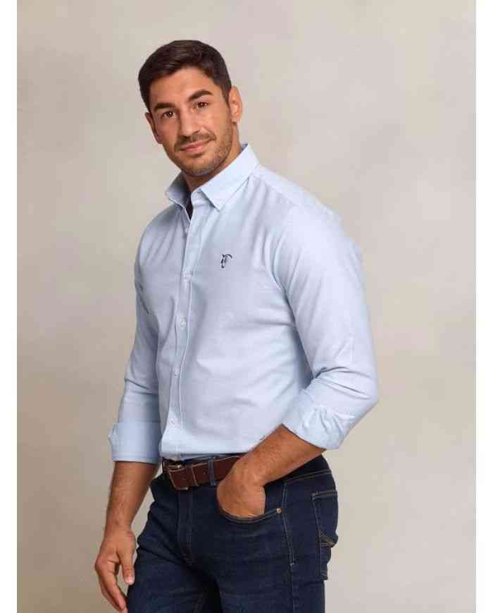 Camisa Oxford Celeste