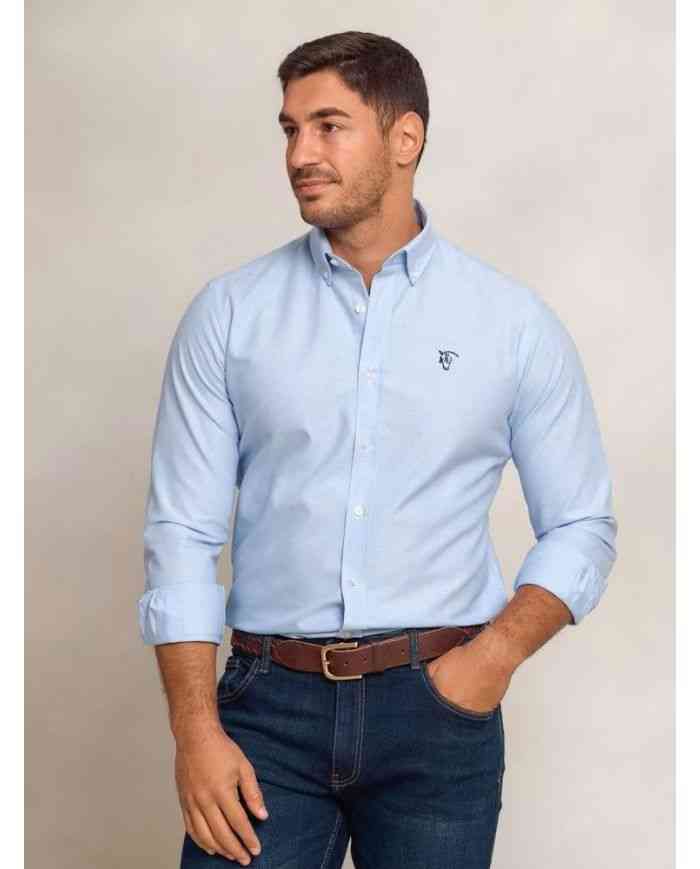 Camisa Oxford Celeste