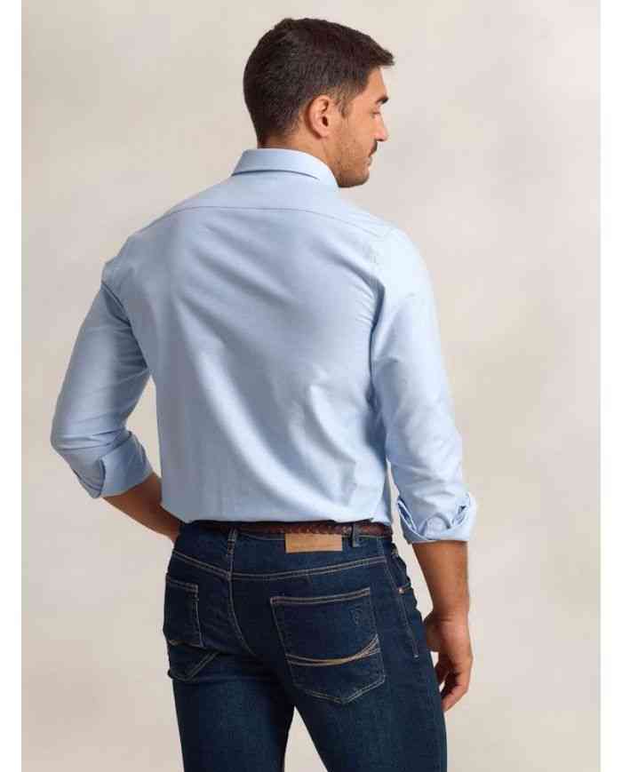 Camisa Oxford Celeste