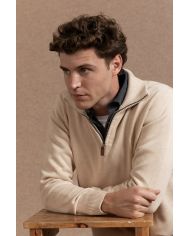 Jersey Media Cremallera Beige