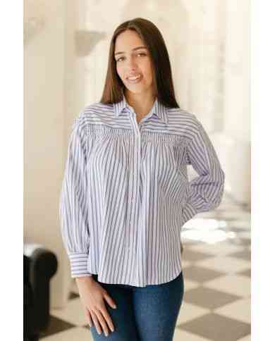 Blusa a Rayas Azul