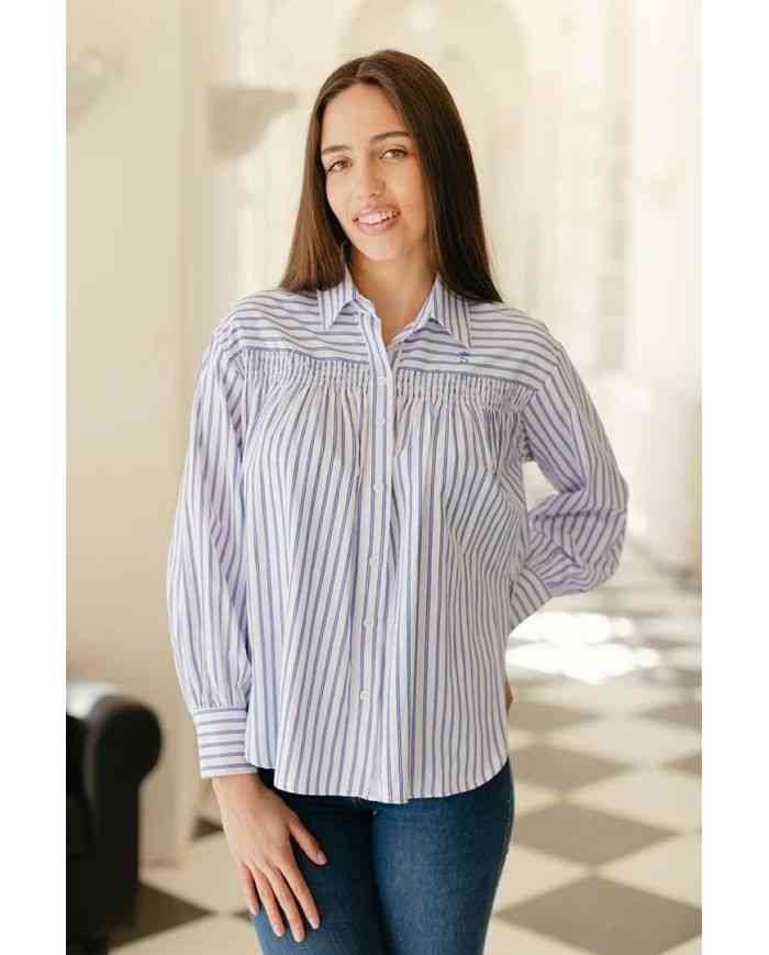 Blusa a Rayas Azul