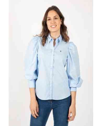 Blusa Abullonada Celeste