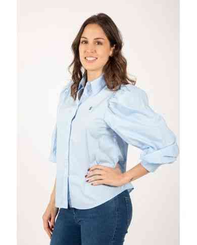 Blusa Abullonada Celeste