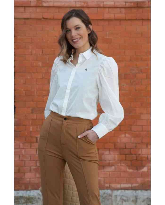 Blusa Abullonada Blanca