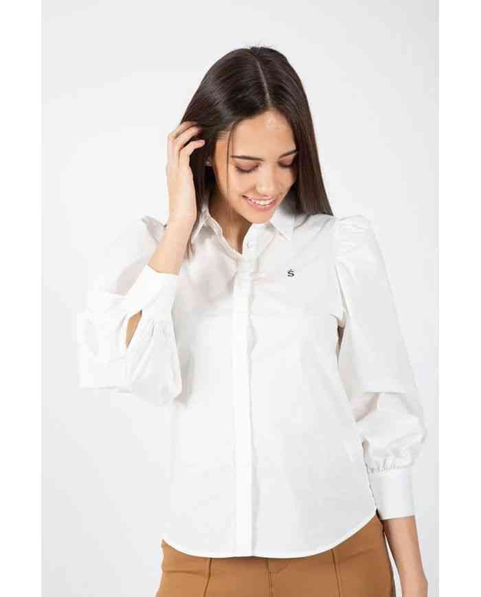 Blusa Abullonada Blanca