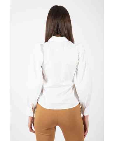 Blusa Abullonada Blanca
