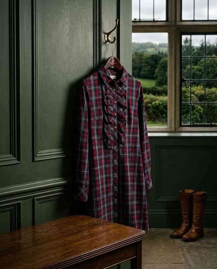 Vestido Cuadro Grana
