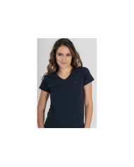 Camiseta azul en v