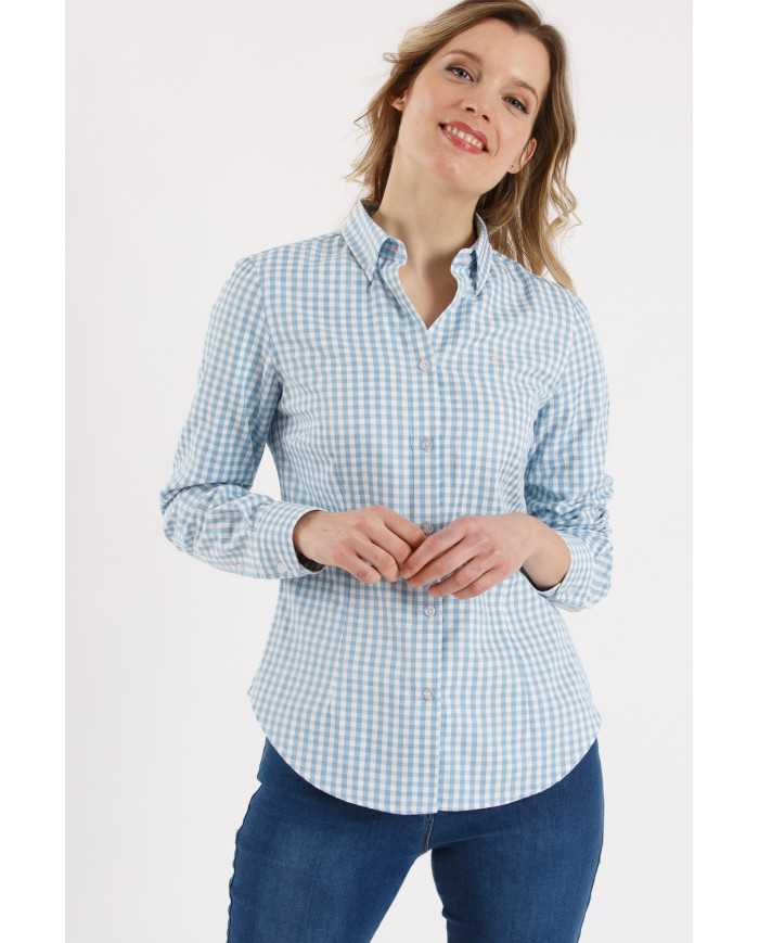 Camisa a Cuadros Celeste