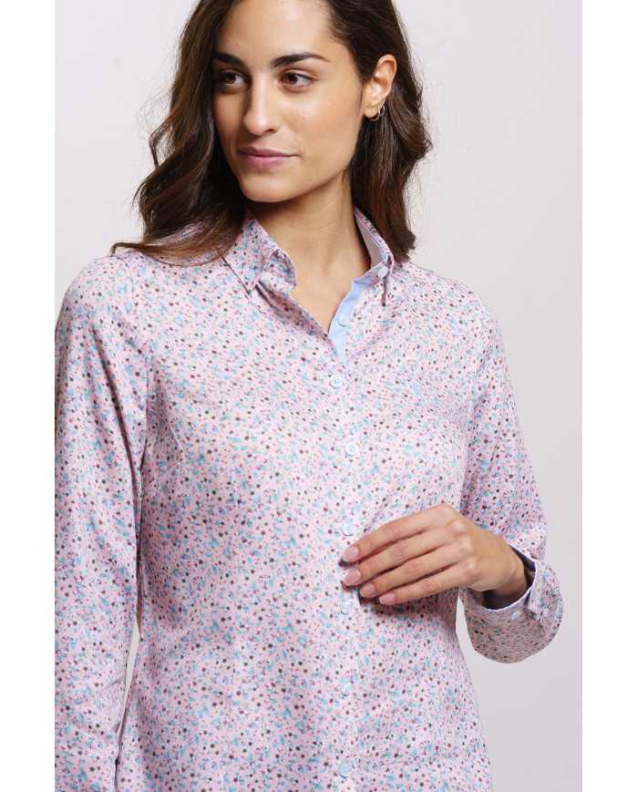 Camisa Rosa Flores