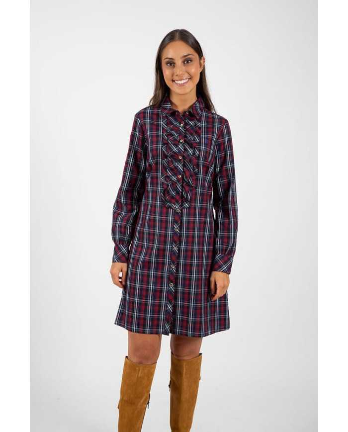 Vestido Cuadro Grana