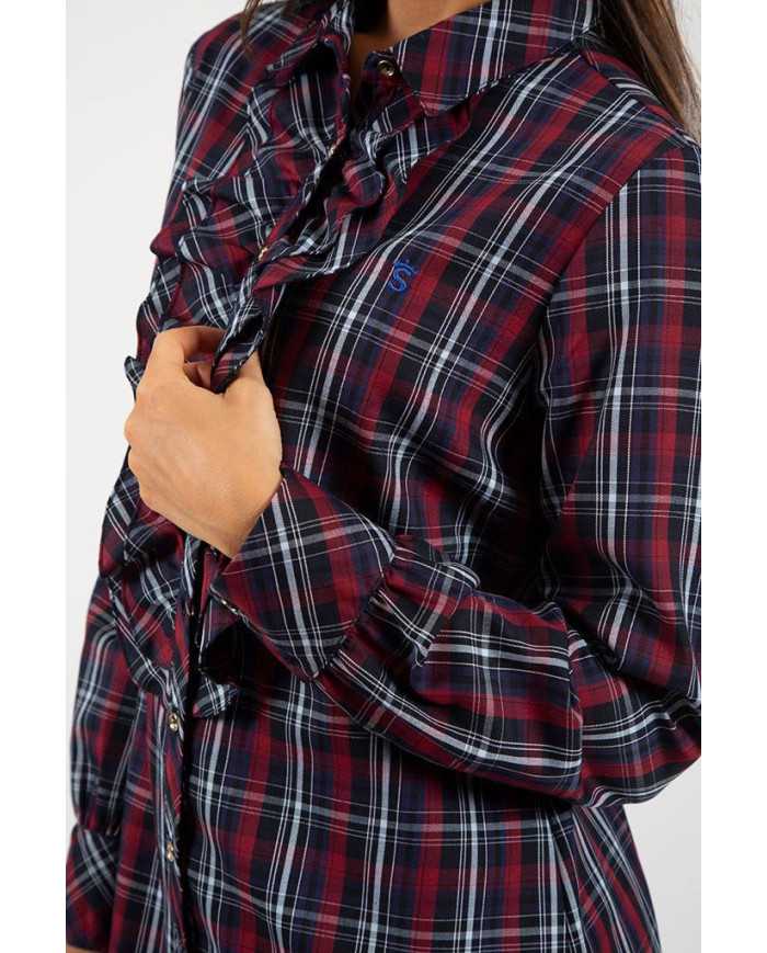 Vestido Cuadro Grana